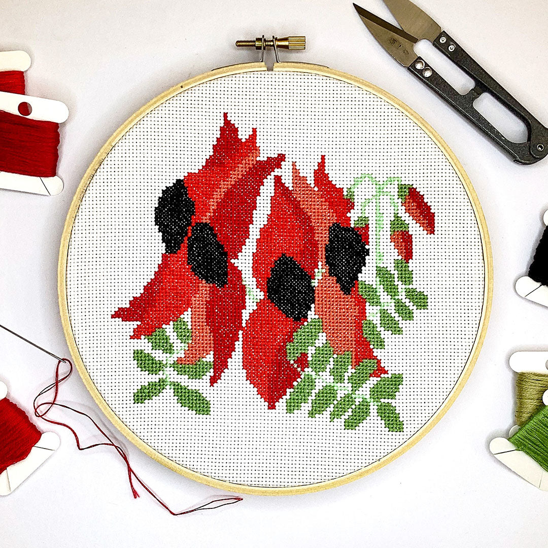 Cross Stitch Kit-Sturt Desert Pea