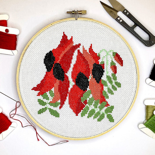 Cross Stitch Kit-Sturt Desert Pea